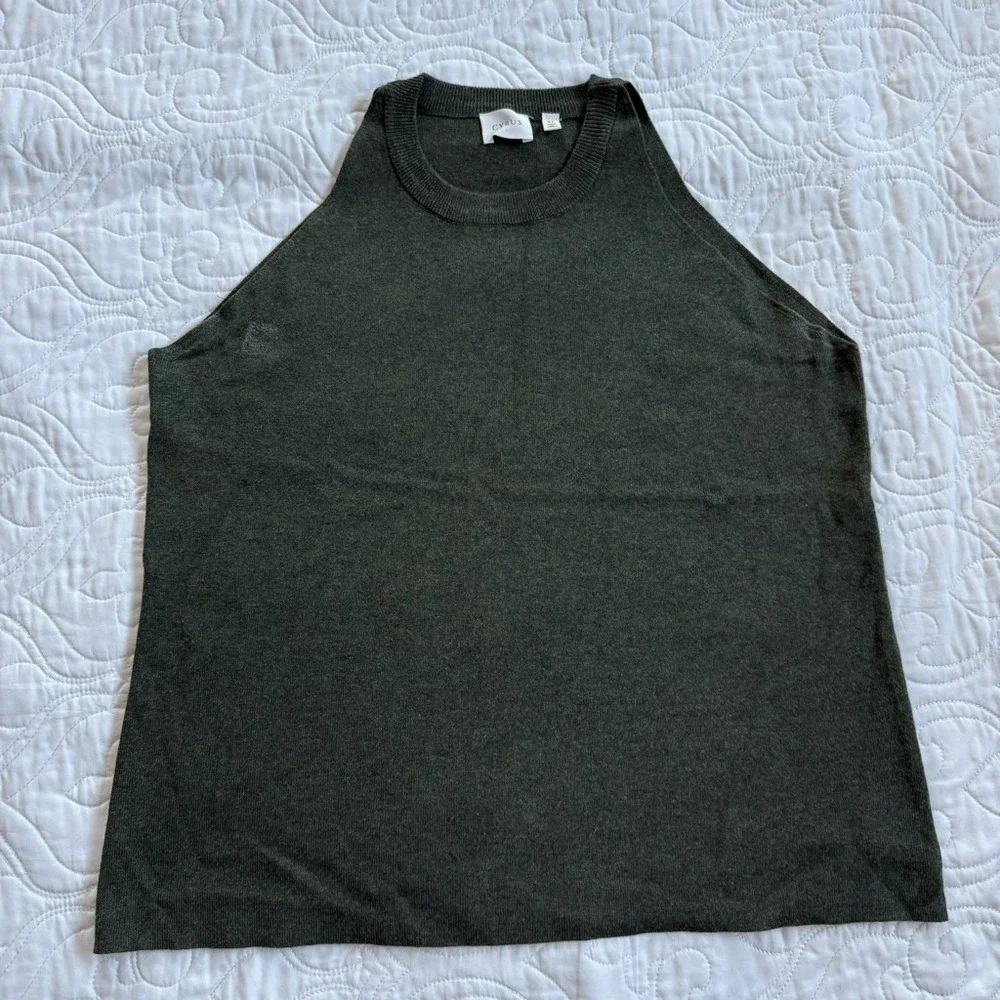 Cyrus Dark Green Sleeveless Classic Tank Top Minimalist Sweater‎ Women's XL EUC